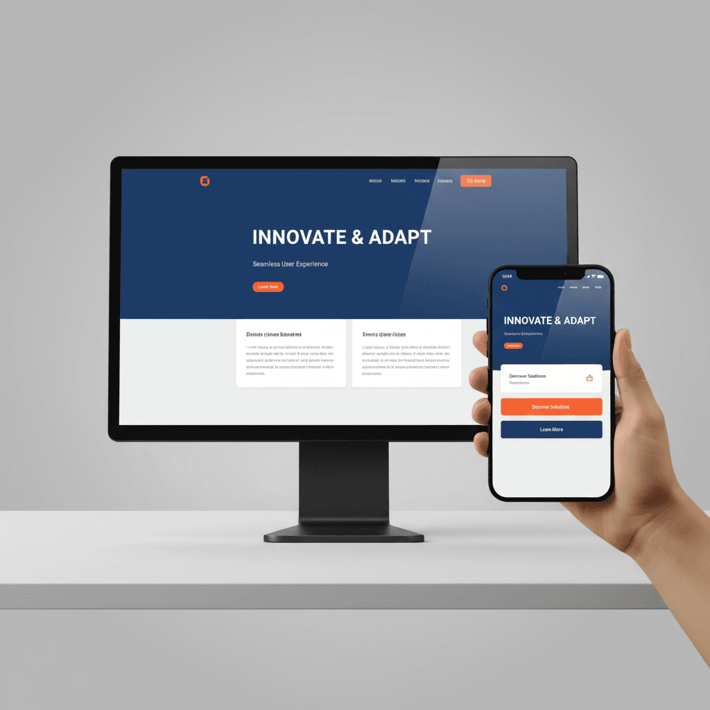 Responsive website design displayed on desktop and mobile devices